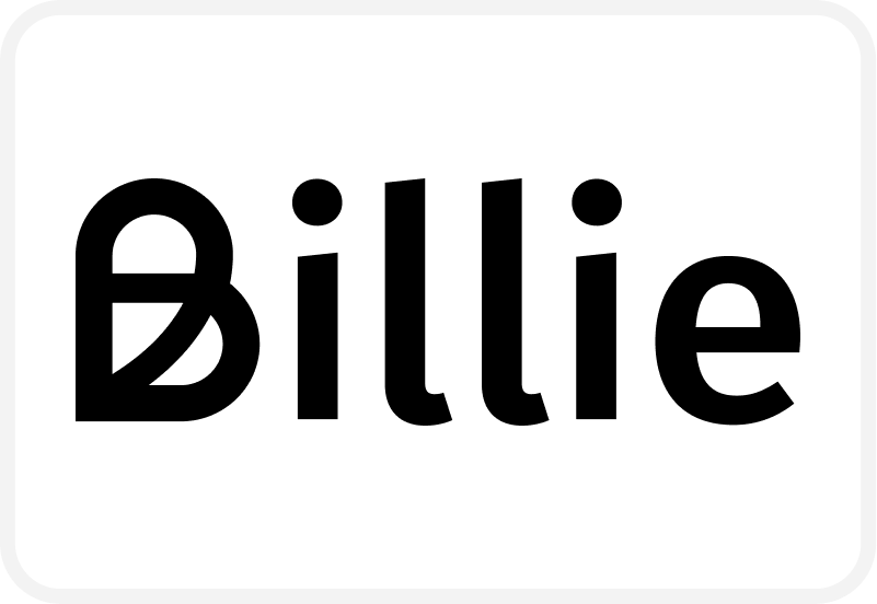 Logo van Billie betaalmethode van Textieldrukshop